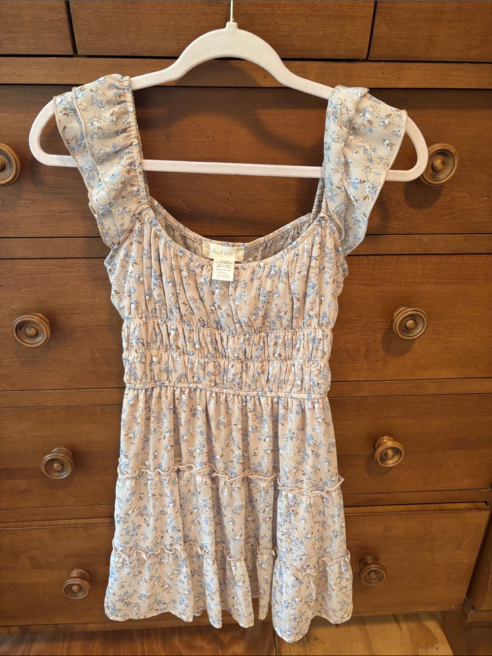 Altar'd State Pale Blue Floral Smocked Sundress for Kids